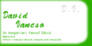 david vancso business card