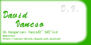 david vancso business card